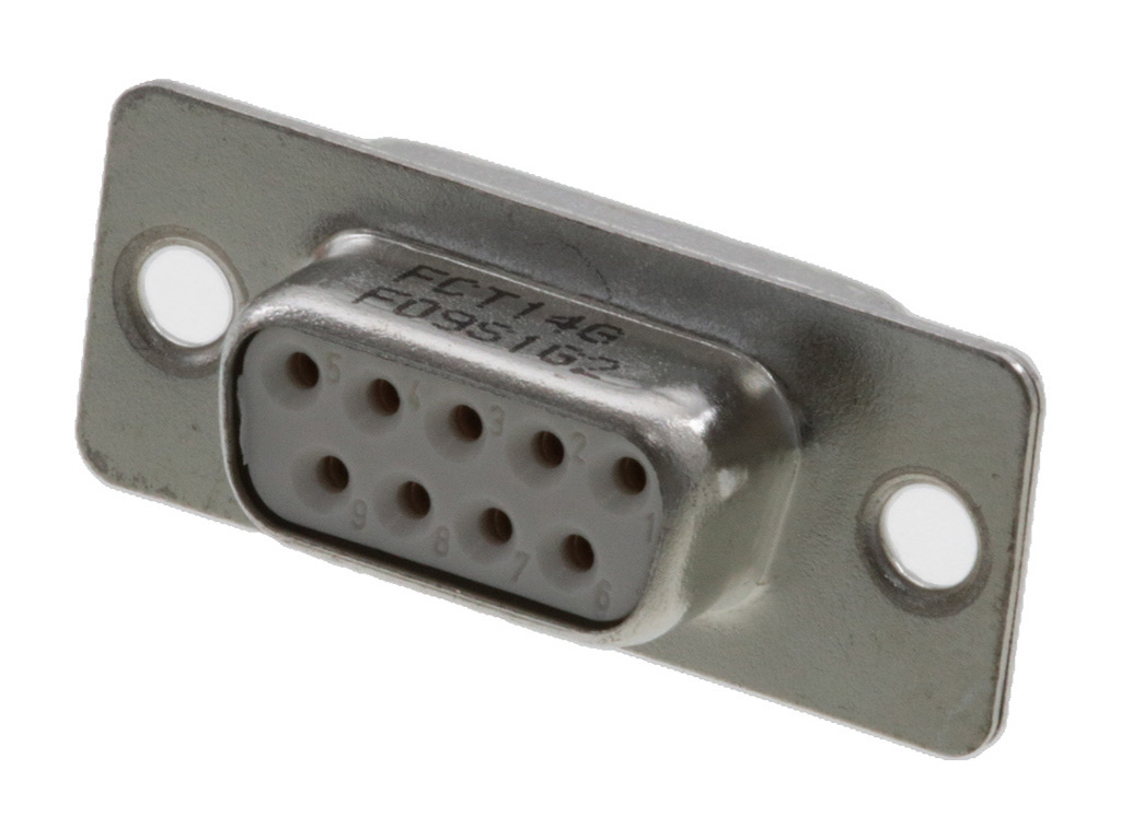 9 Position D-Sub Receptacle, Female Sockets Connector
