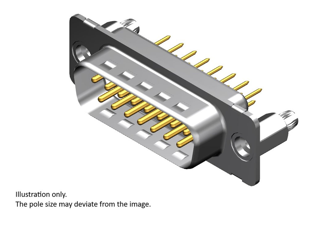 9 Position D-Sub Plug, Male Pins Connector