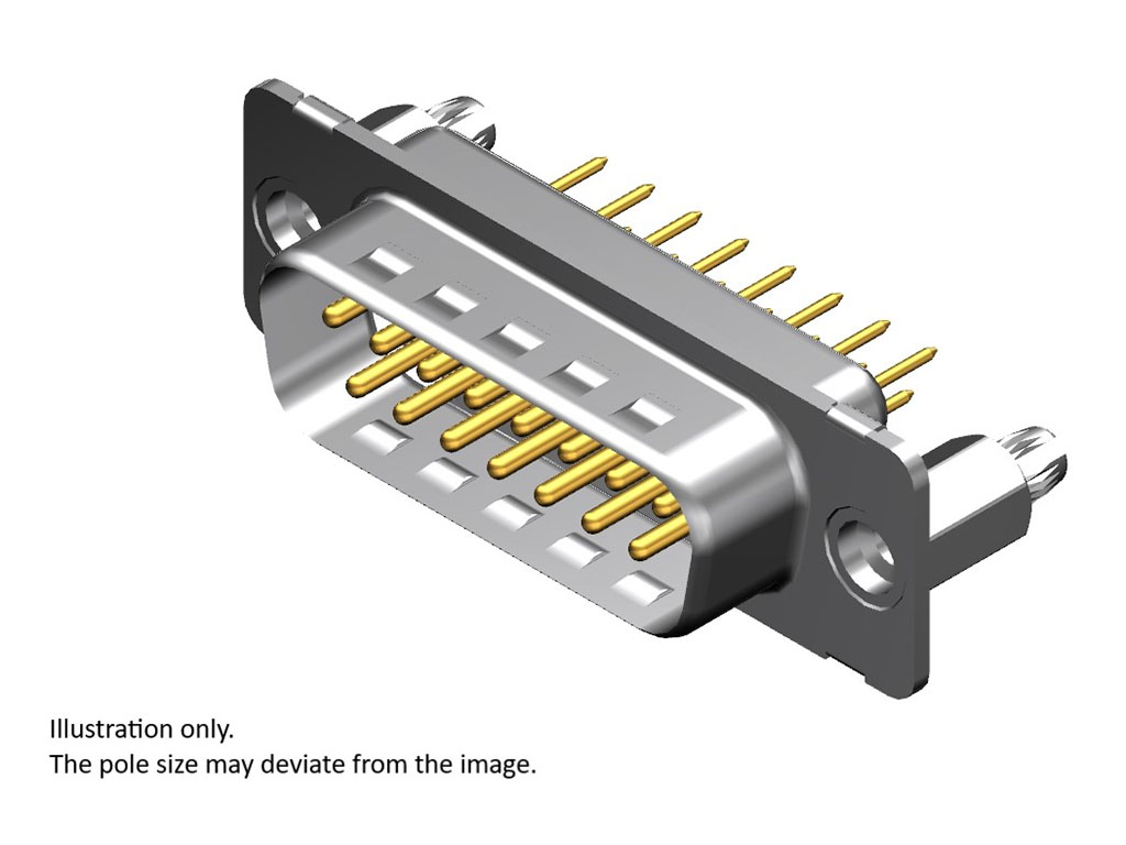 25 Position D-Sub Plug, Male Pins Connector