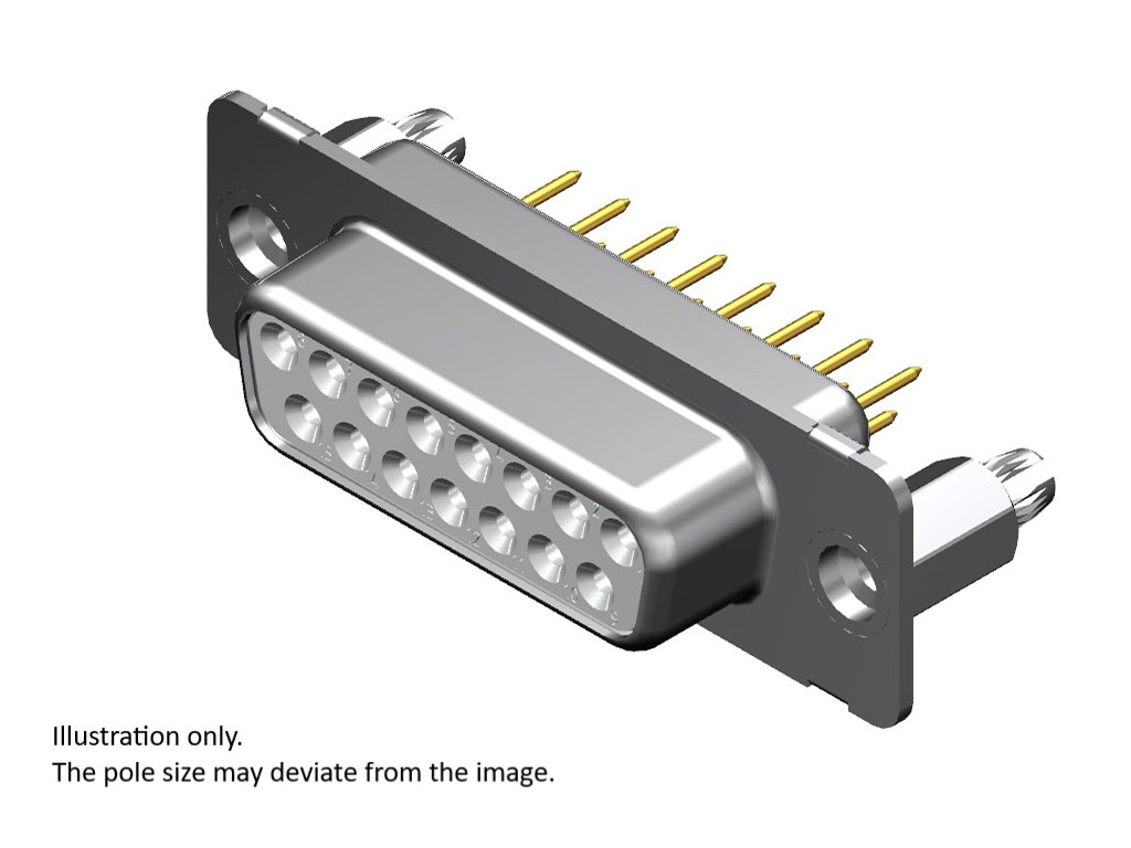 25 Position D-Sub Receptacle, Female Sockets Connector