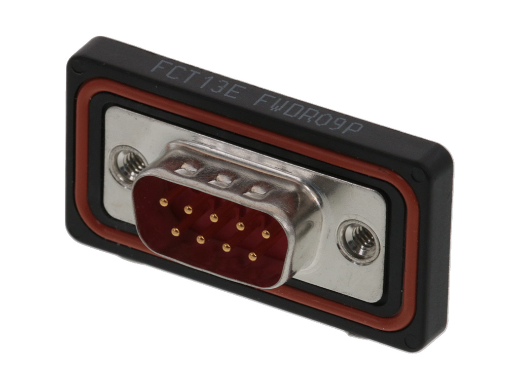 9 Position D-Sub Plug, Male Pins Connector