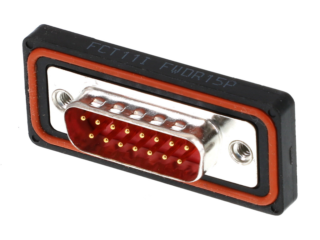 15 Position D-Sub Plug, Male Pins Connector