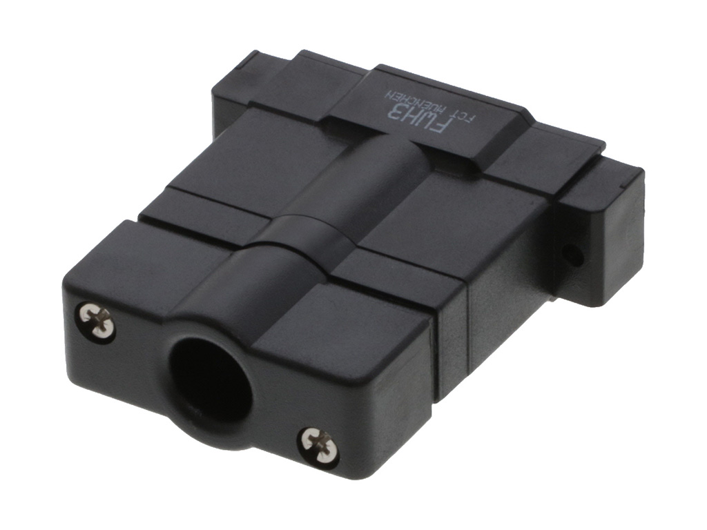 25 Position One Piece Backshell Connector Black 180° Unshielded