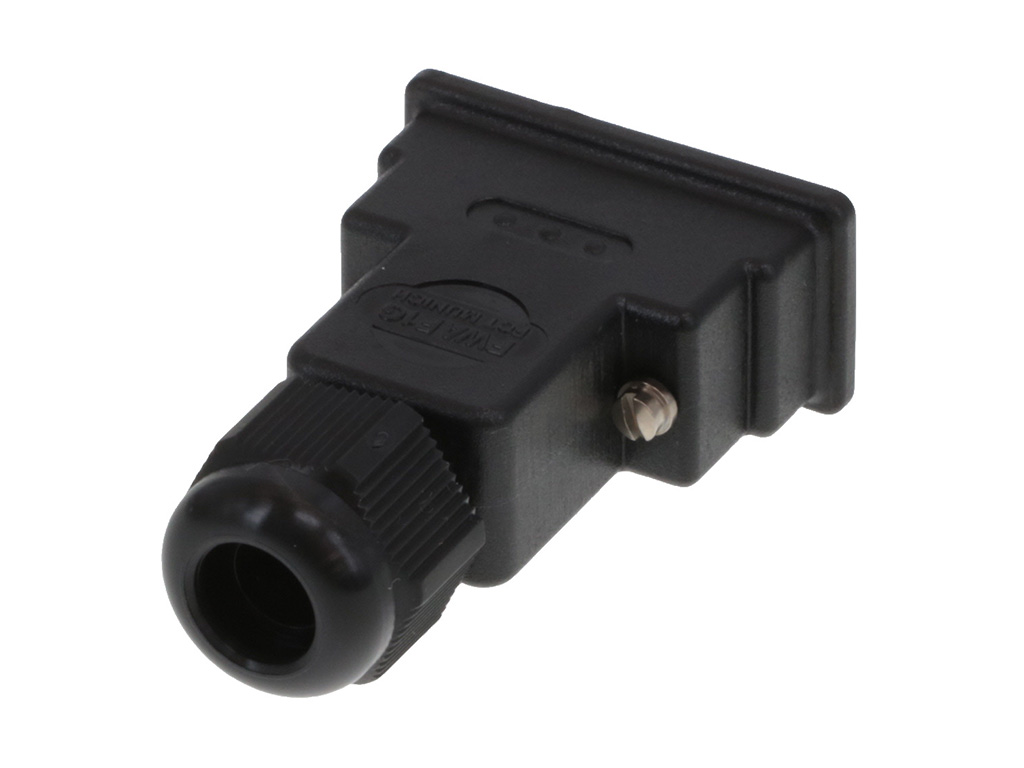 9 Position One Piece Backshell Connector Black 180° Unshielded