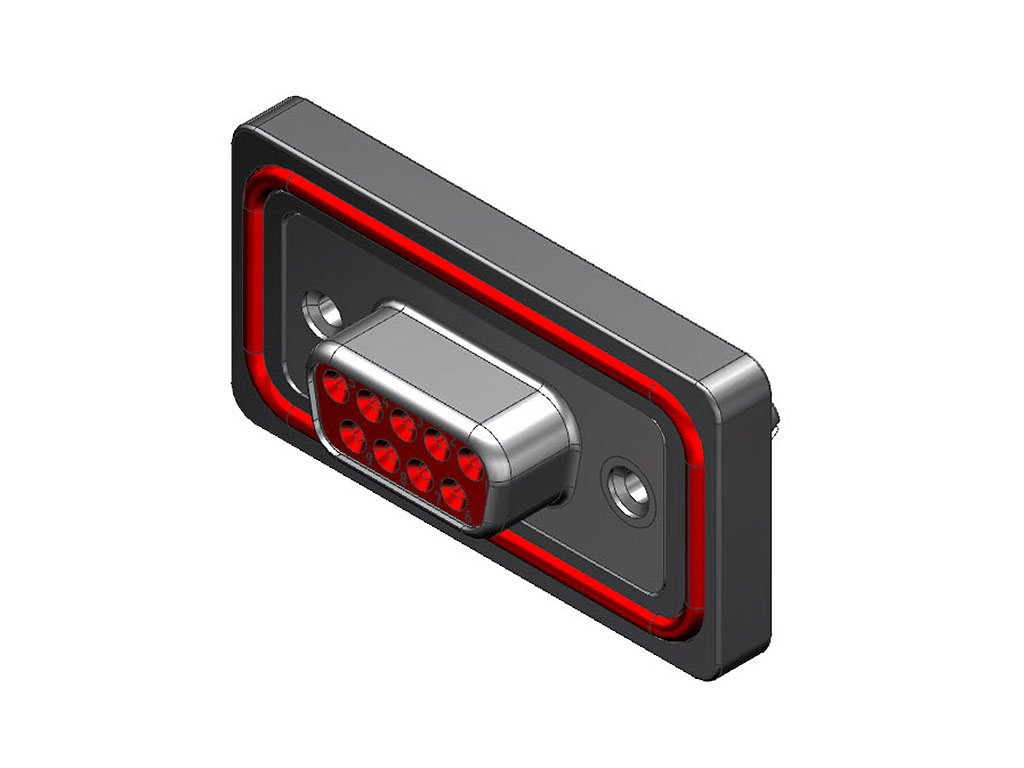 9 Position D-Sub Receptacle, Female Sockets Connector