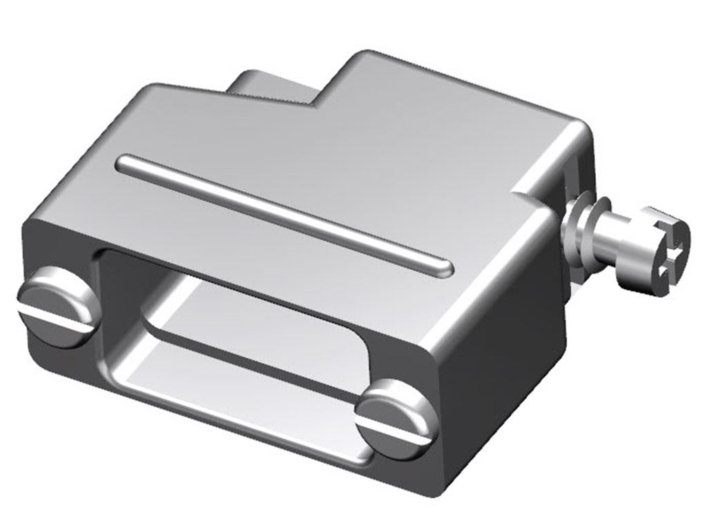 9 Position One Piece Backshell Connector Gray 180° Unshielded