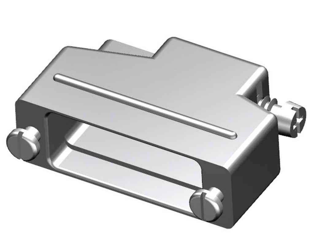 15 Position One Piece Backshell Connector Gray 180° Unshielded