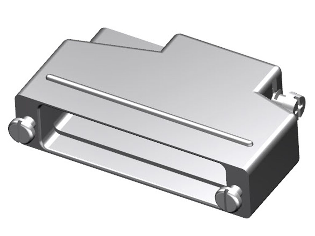 25 Position One Piece Backshell Connector Gray 180° Unshielded