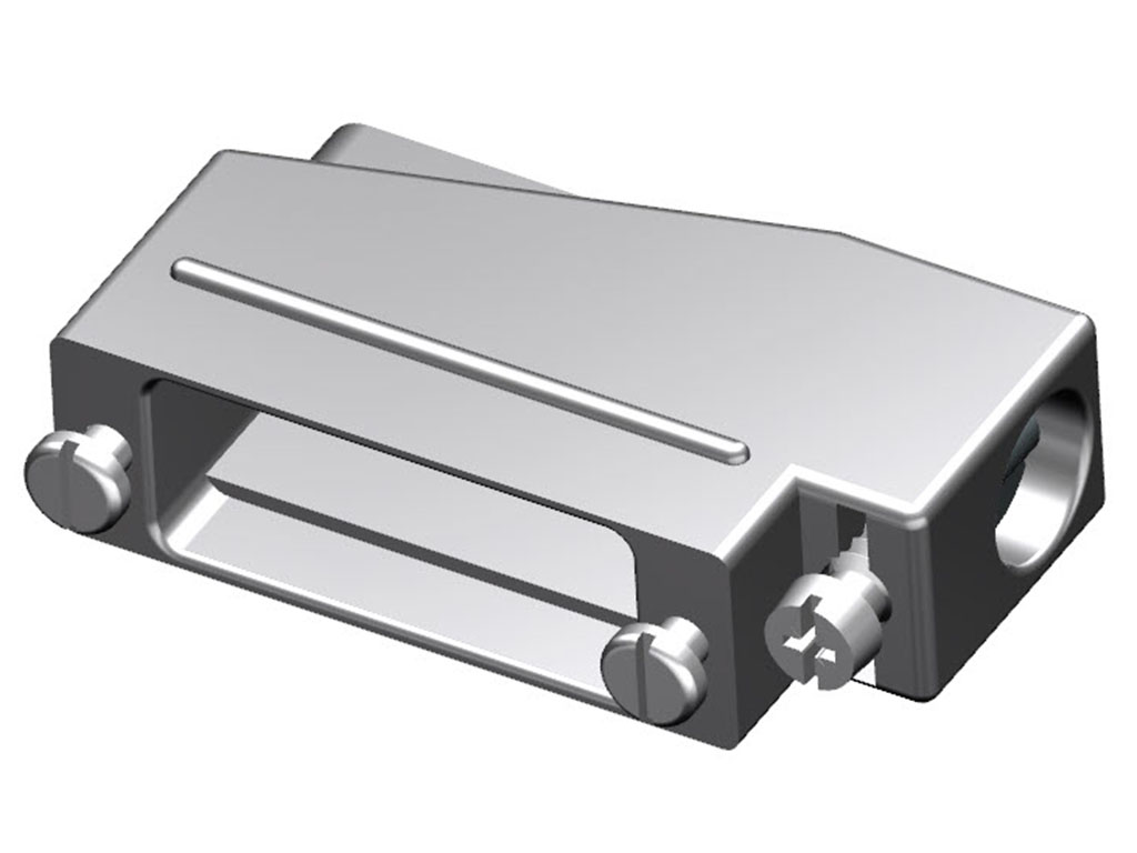 15 Position One Piece Backshell Connector Gray 90° Unshielded