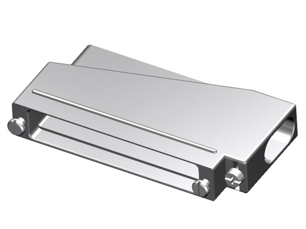 37 Position One Piece Backshell Connector Gray 90° Unshielded