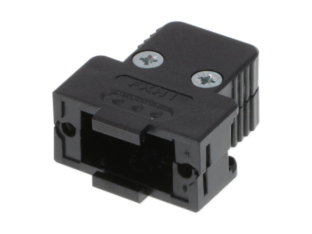 9 Position Two Piece Backshell Connector Black 180° Unshielded