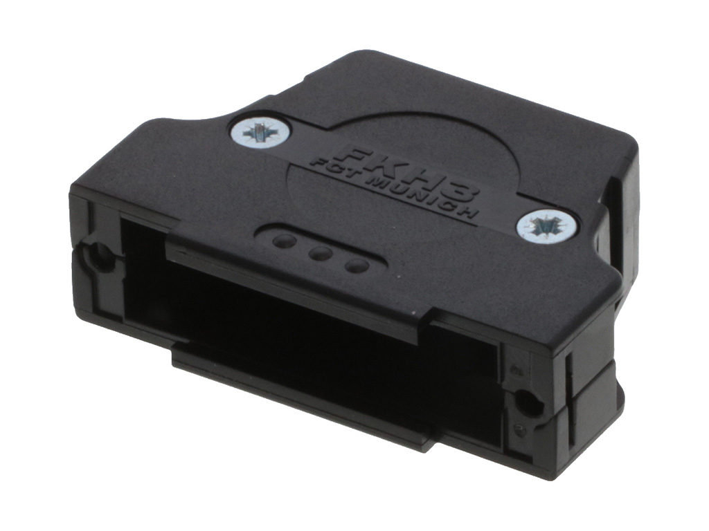 25 Position Two Piece Backshell Connector Black 180° Unshielded
