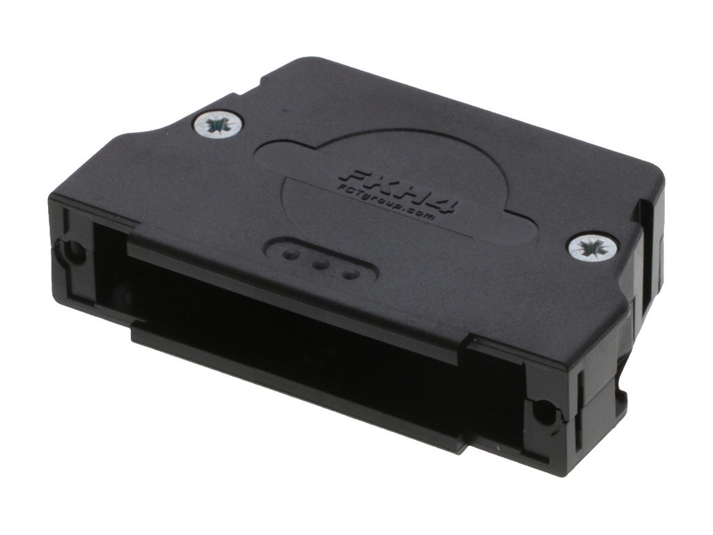 37 Position Two Piece Backshell Connector Black 180° Unshielded