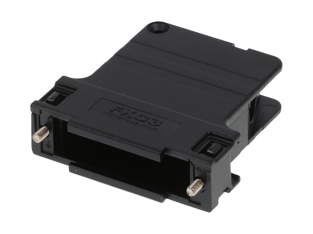 25 Position Two Piece Backshell Connector Black 70° Unshielded