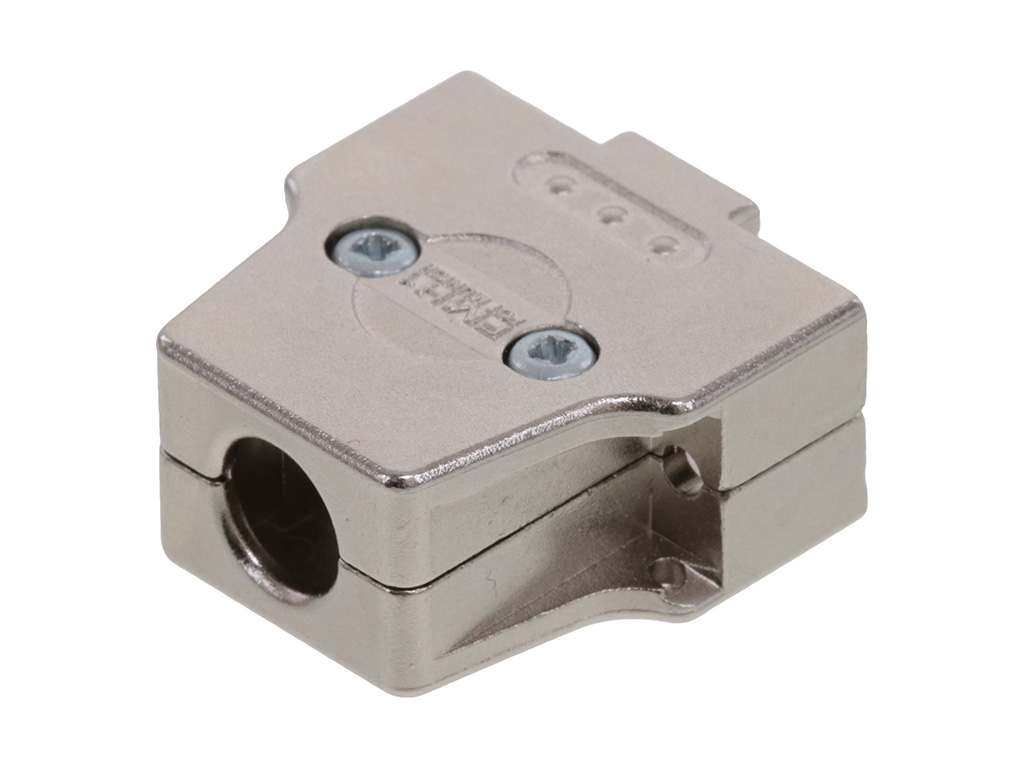 9 Position Two Piece Backshell Connector Silver 180° Shielded