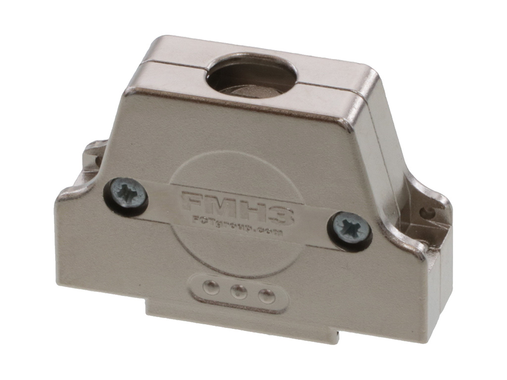 25 Position Two Piece Backshell Connector Silver 180° Shielded