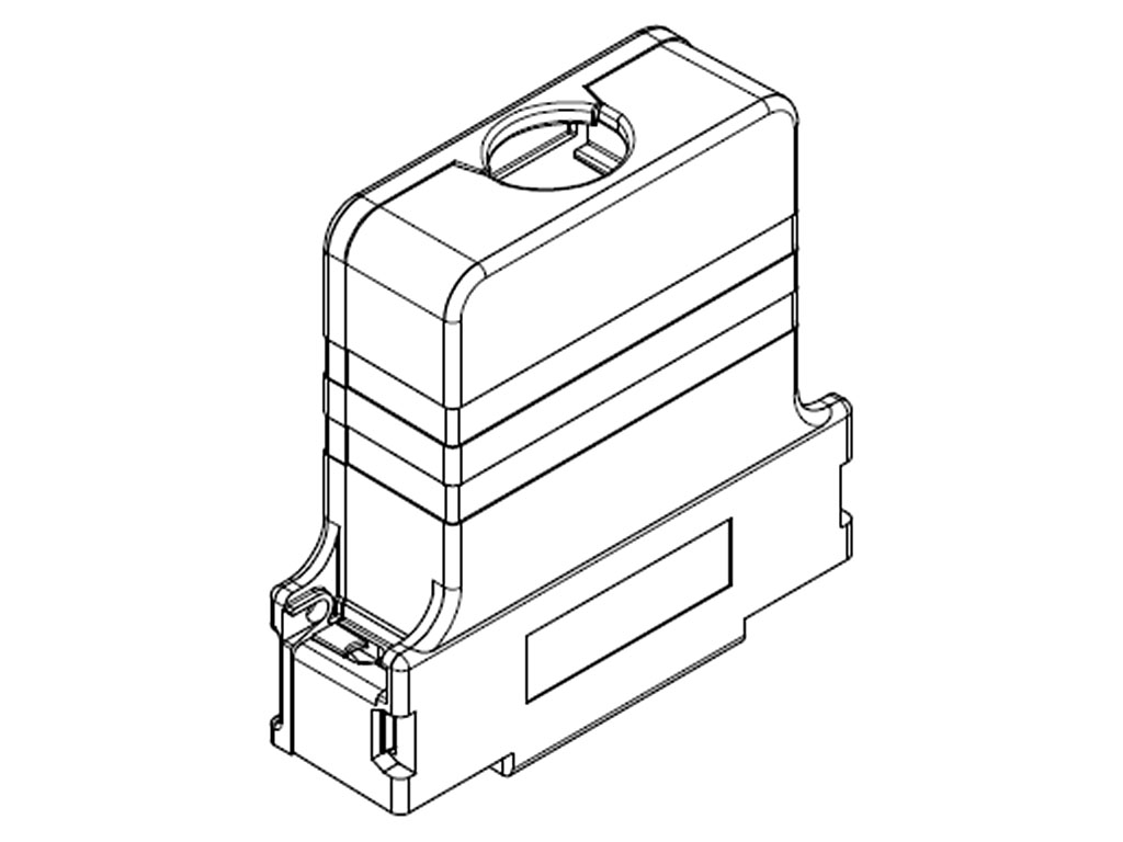 9 Position Two Piece Backshell Connector Black 180° Shielded