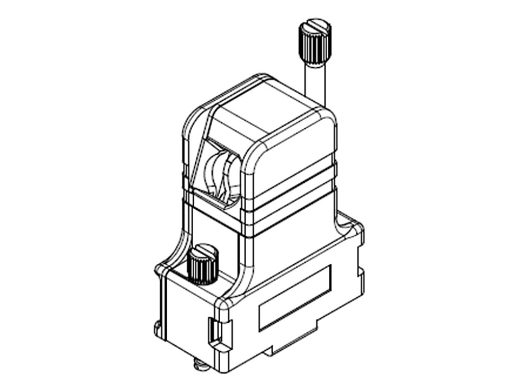 9 Position Two Piece Backshell Connector Black 70° Shielded