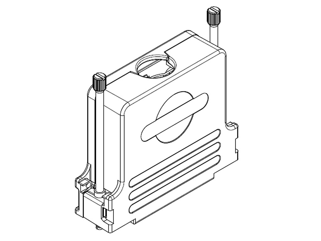 25 Position Two Piece Backshell Connector Black 180° Shielded