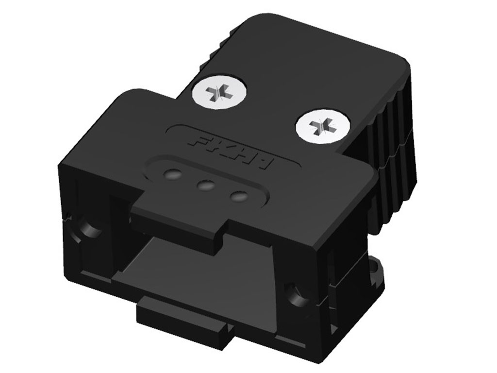 9 Position Two Piece Backshell Connector Black 180° Unshielded