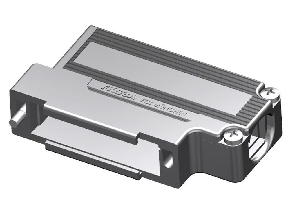 25 Position Two Piece Backshell Connector Silver 90° Shielded