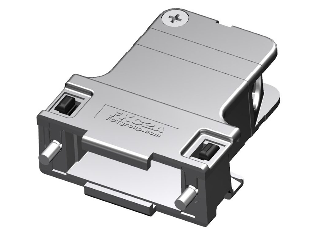 15 Position Two Piece Backshell Connector Silver 70° Shielded