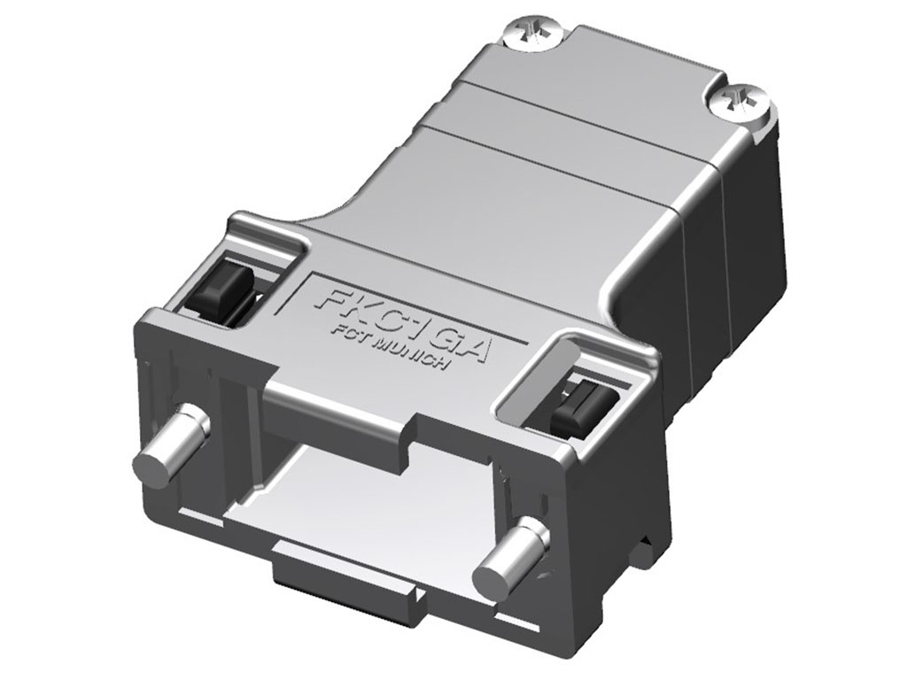 9 Position Two Piece Backshell Connector Silver 180° Shielded