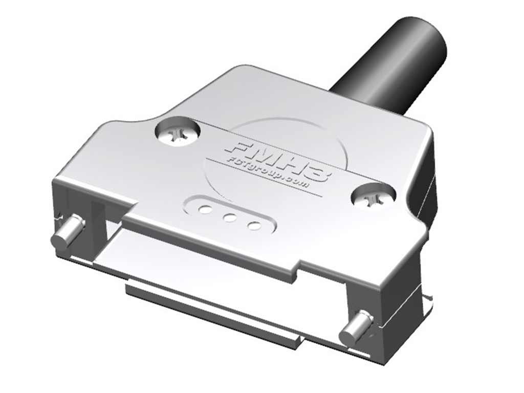 25 Position Two Piece Backshell Connector Silver 180° Shielded