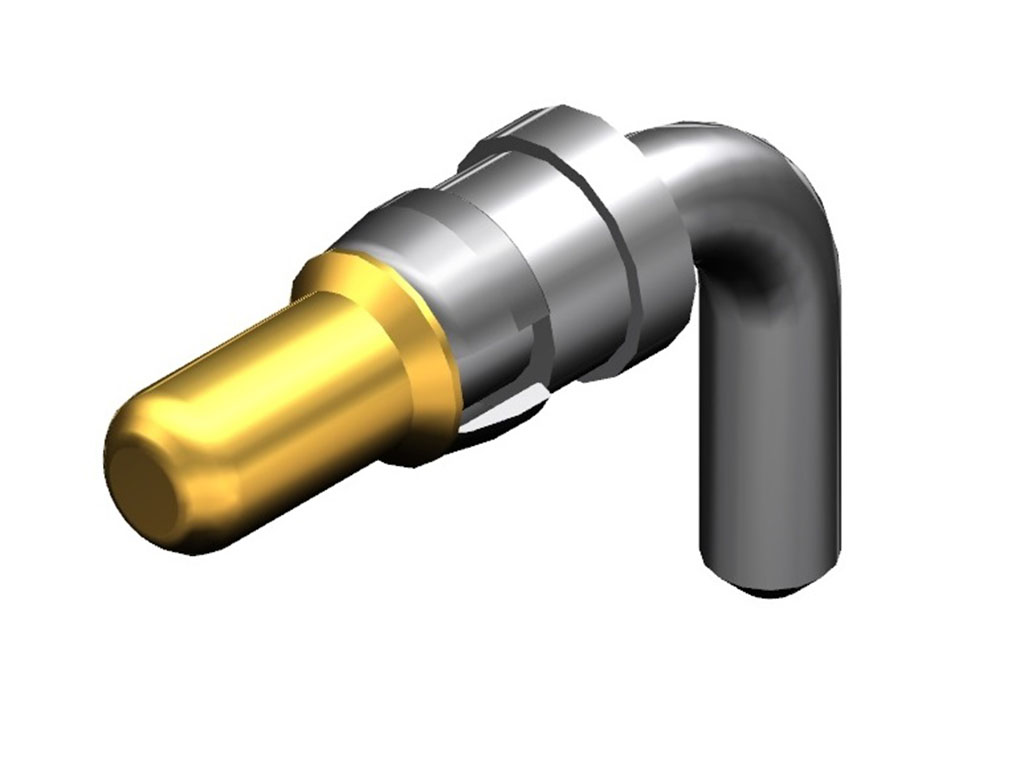 D-Sub Contact Male Pin, Right Angle Gold Solder, PCB Machined