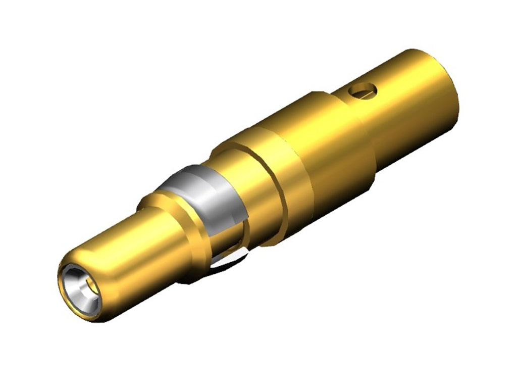 D-Sub Contact Male Pin Gold RG-316 Double Braid Crimp and Solder Machined