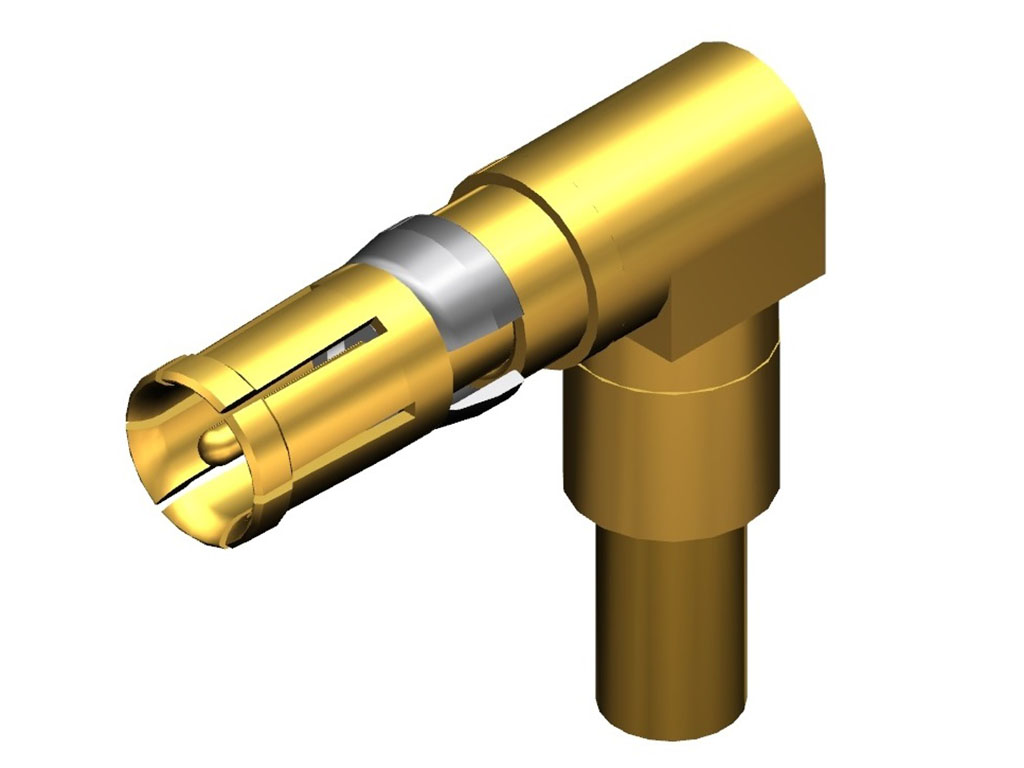 D-Sub Contact Female Socket, Right Angle Gold RG-174, 188, 316 Crimp Machined