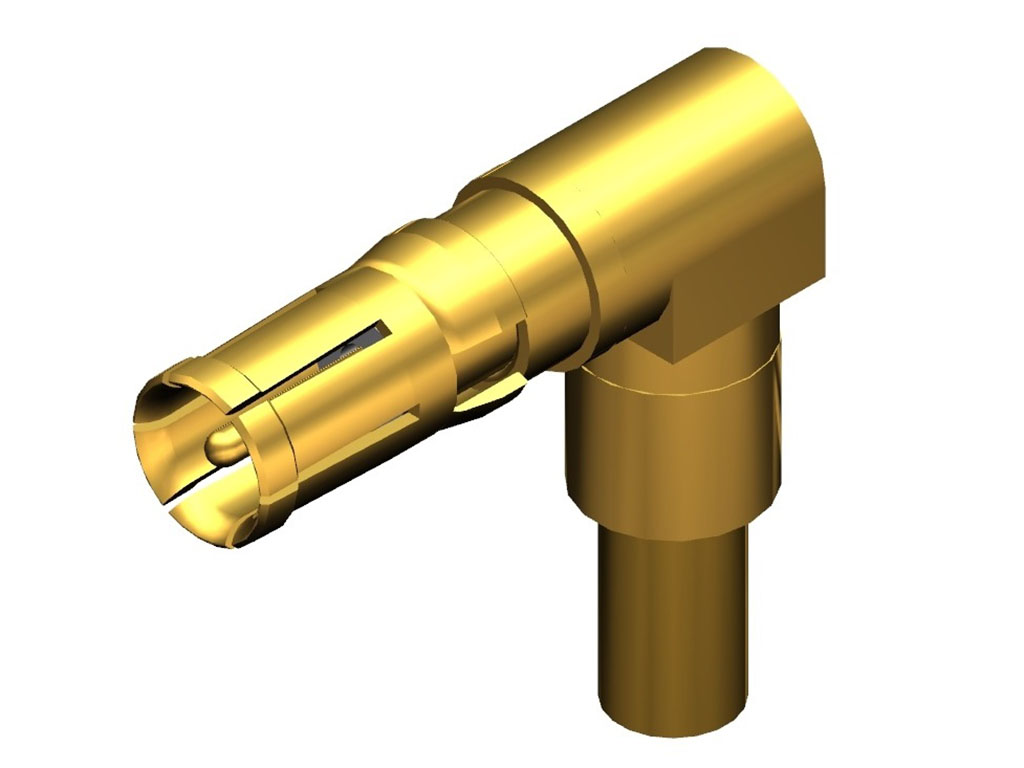 D-Sub Contact Female Socket, Right Angle Gold RG-179, 187 Crimp Machined