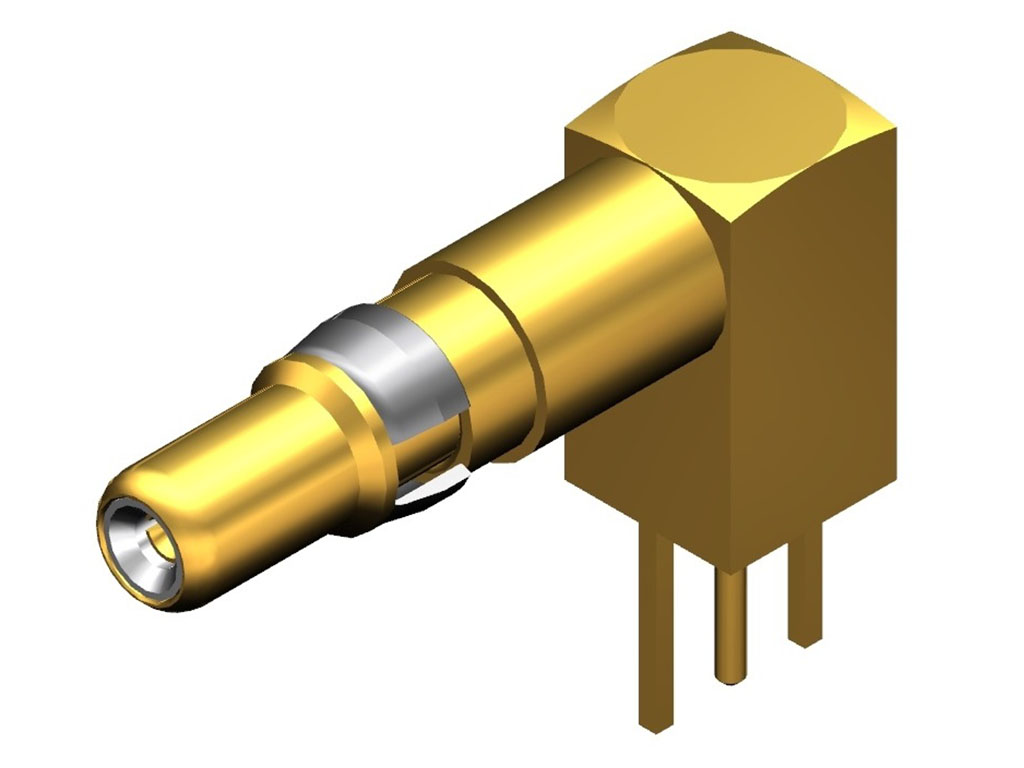 D-Sub Contact Male Pin, Right Angle Gold Solder, PCB Machined