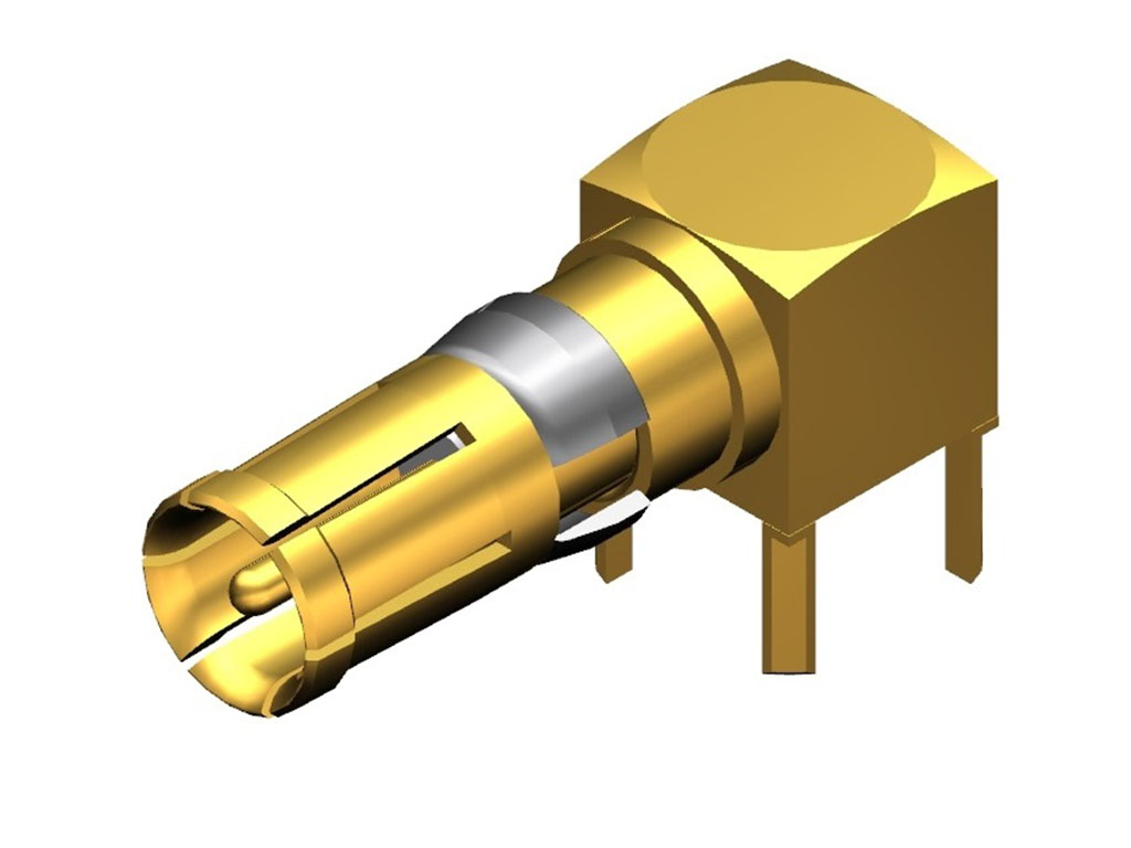 D-Sub Contact Female Socket, Right Angle Gold Solder, PCB Machined