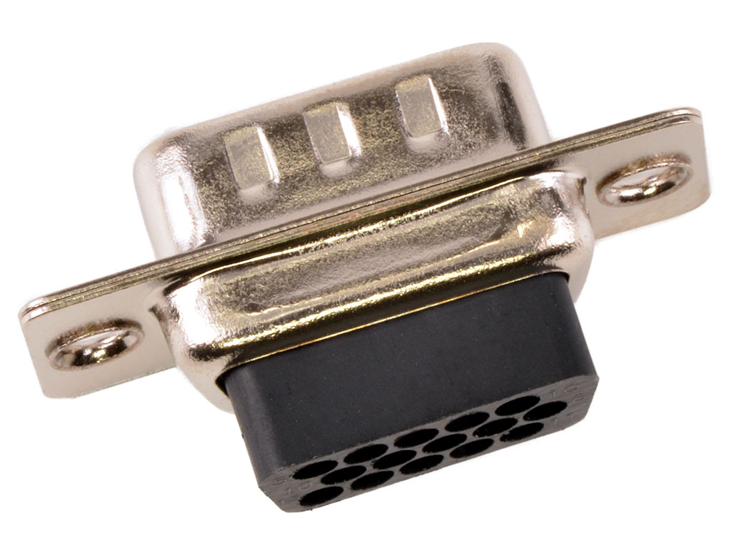 Plug for Male Contacts Housing D-Sub, High Density Connector 15 Position
