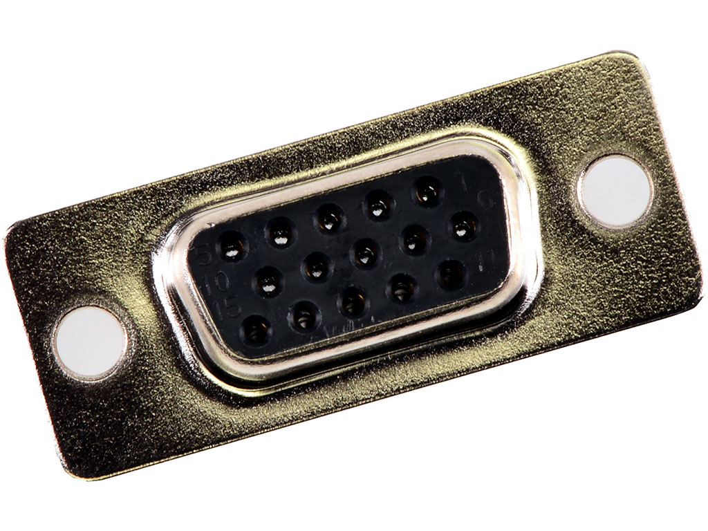 15 Position D-Sub, High Density Receptacle, Female Sockets Connector