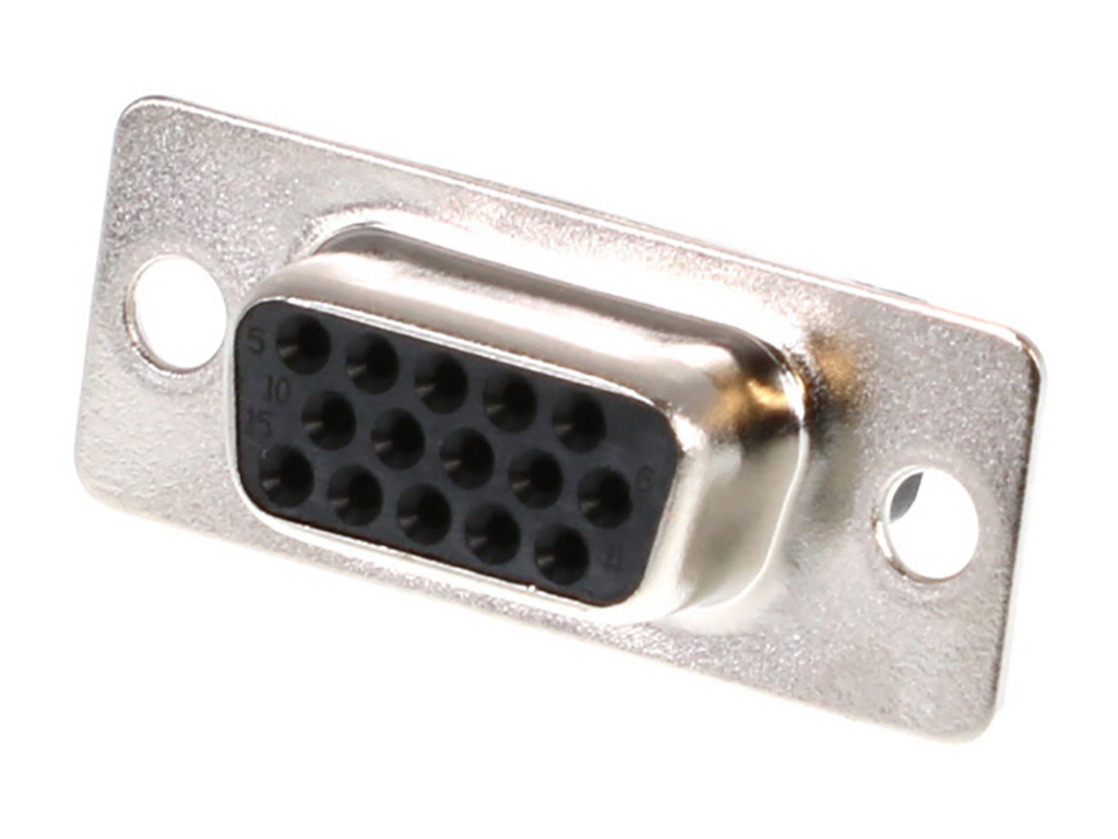 Receptacle for Female Contacts Housing D-Sub, High Density Connector 15 Position