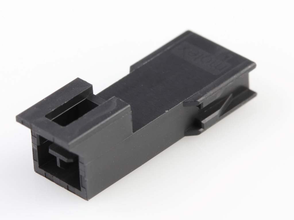 Nano-Fit Plug Housing, TPA Capable, 2.50mm Pitch, Single Row, 2 Circuits, Black, Glow-Wire Capable