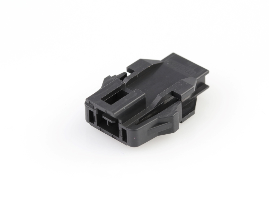 Nano-Fit Plug Housing, TPA Capable, 2.50mm Pitch, Single Row, 2 Circuits, Black, Panel Mount, Glow-Wire Capable
