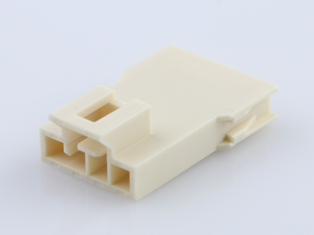 Nano-Fit Plug Housing, TPA Capable, 2.50mm Pitch, Single Row, 4 Circuits, Natural, Glow-Wire Capable