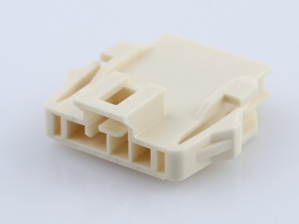 Nano-Fit Plug Housing, TPA Capable, 2.50mm Pitch, Single Row, 4 Circuits, Natural, Panel Mount, Glow-Wire Capable
