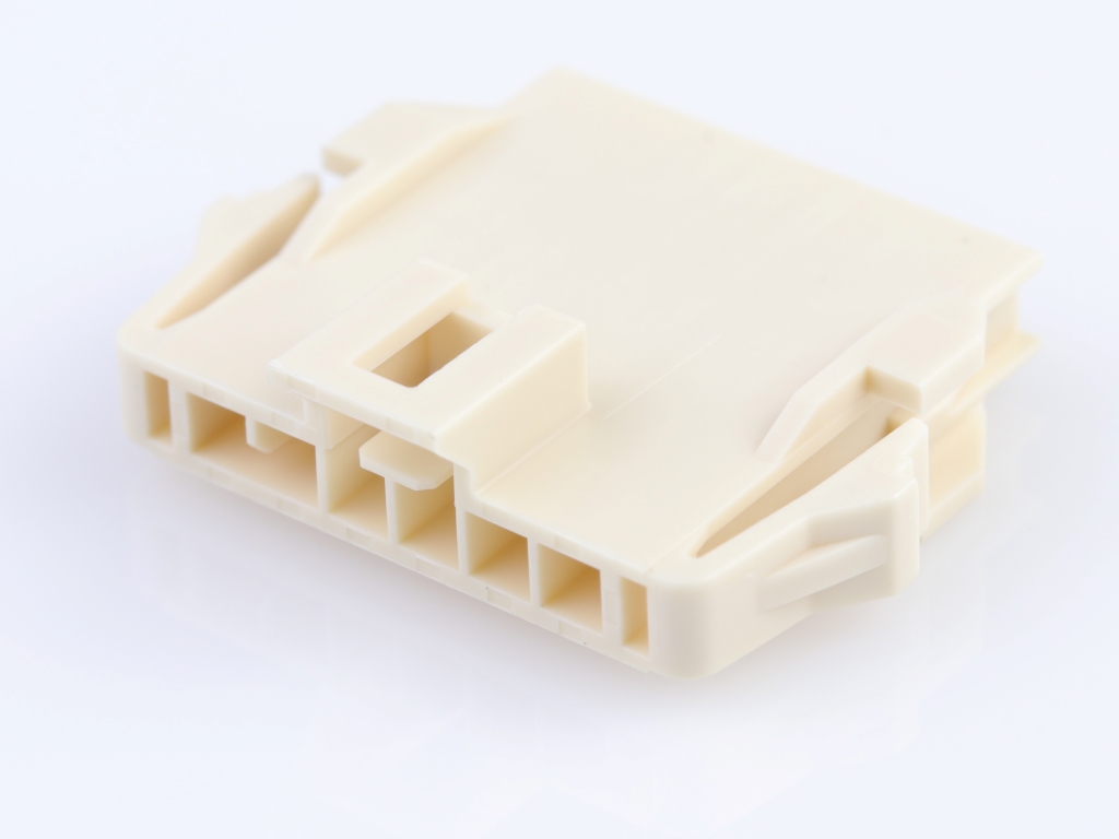 Nano-Fit Plug Housing, TPA Capable, 2.50mm Pitch, Single Row, 6 Circuits, Natural, Panel Mount, Glow-Wire Capable