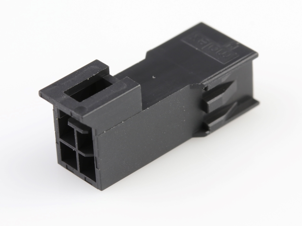 Nano-Fit Plug Housing, TPA Capable, 2.50mm Pitch, Dual Row, 4 Circuits, Black, Glow-Wire Capable