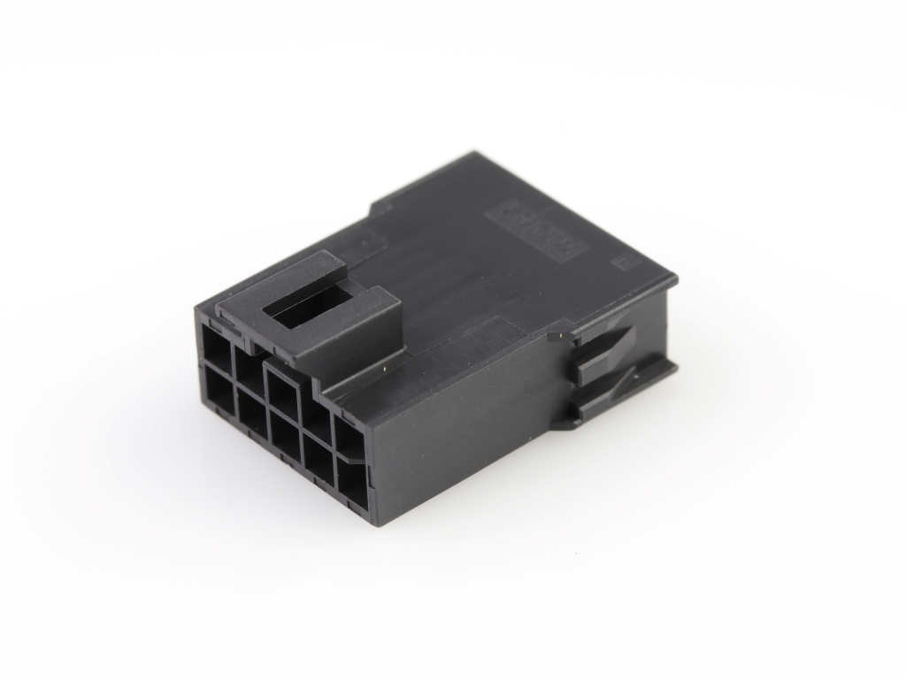 Nano-Fit Plug Housing, TPA Capable, 2.50mm Pitch, Dual Row, 10 Circuits, Black, Glow-Wire Capable