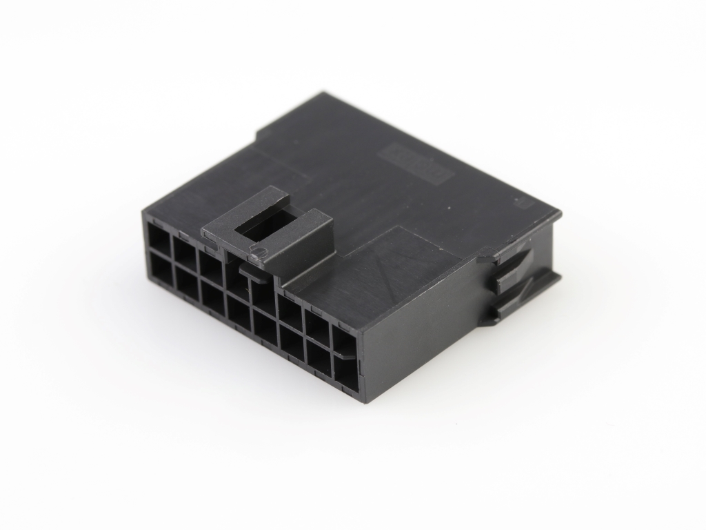 Nano-Fit Plug Housing, TPA Capable, 2.50mm Pitch, Dual Row, 16 Circuits,Black, Glow-Wire Capable