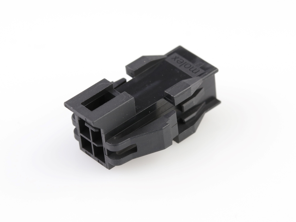 Nano-Fit Plug Housing, TPA Capable, 2.50mm Pitch, Dual Row, 4 Circuits, Black, Panel Mount, Glow-Wire Capable