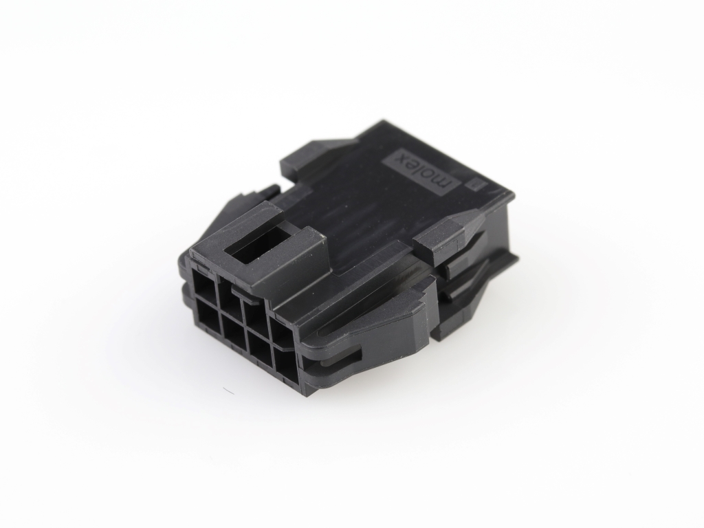 Nano-Fit Plug Housing, TPA Capable, 2.50mm Pitch, Dual Row, 8 Circuits, Black, Panel Mount, Glow-Wire Capable
