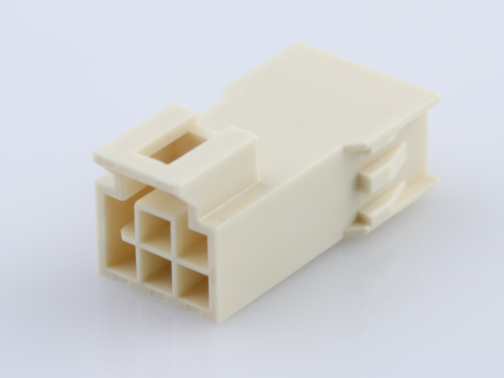 Nano-Fit Plug Housing, TPA Capable, 2.50mm Pitch, Dual Row, 6 Circuits, Natural, Glow-Wire Capable