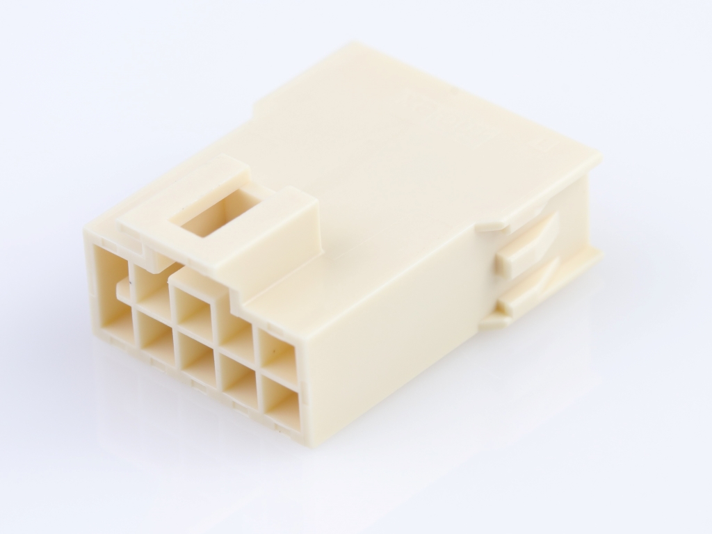 Nano-Fit Plug Housing, TPA Capable, 2.50mm Pitch, Dual Row, 10 Circuits, Natural, Glow-Wire Capable