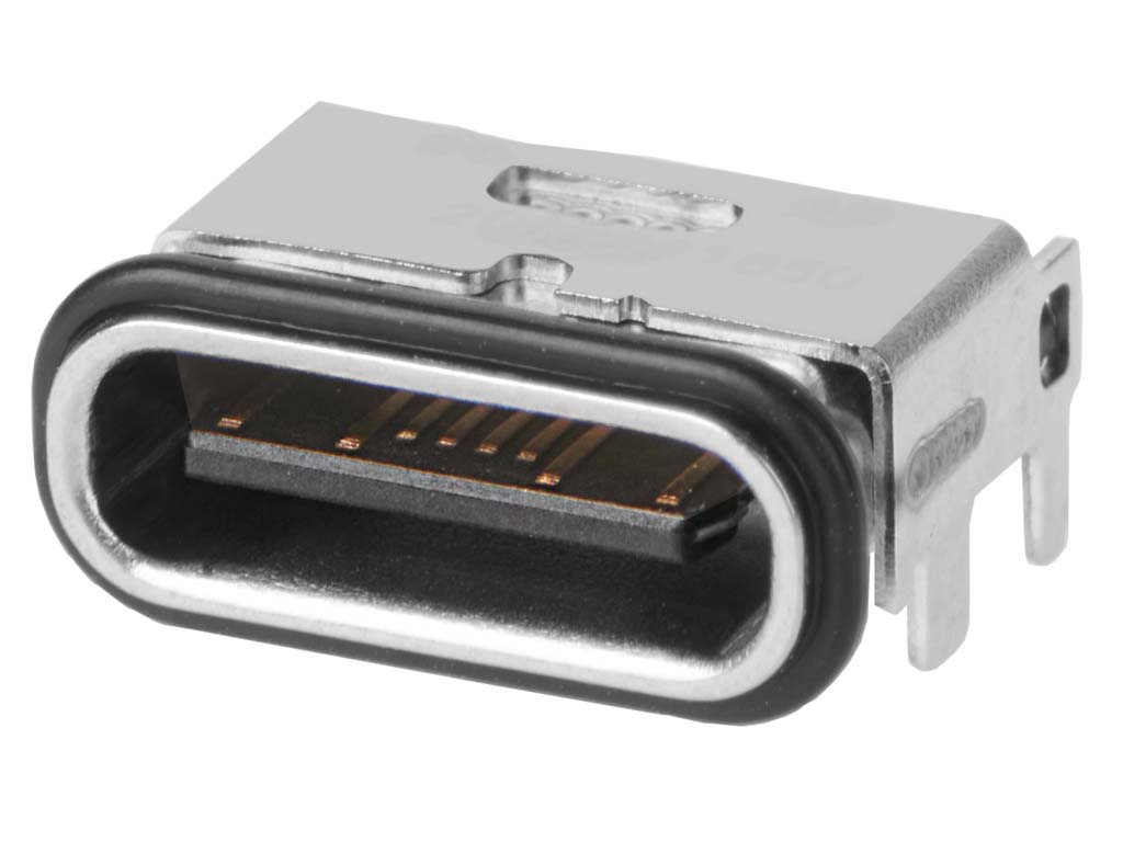 USB-C (USB TYPE-C) USB 2.0 Receptacle Connector 24 (16+8 Dummy) Position Surface Mount, Right Angle; Through Hole